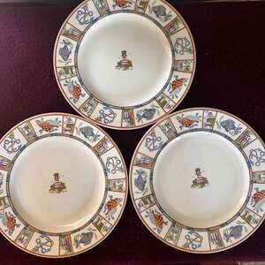 Set of 3 Johnson Bros Seaside Nautical Dinner Plates 1998